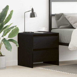 Berkfield Bedside Cabinet Black Oak 45X34X44,5 Cm Engineered Wood - thumbnail 1