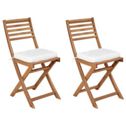 Beliani Set Of 2 Garden Chair Cushions Fiji 29 X 38 Cm Off-White - thumbnail 5