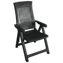 Urbn-Living Urbnliving Folding Garden Lounger Anthracite Color Chair 5 Multi Reclining Positions Outdoor Dining Chairs - thumbnail 2