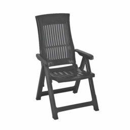Urbn-Living Urbnliving Folding Garden Lounger Anthracite Color Chair 5 Multi Reclining Positions Outdoor Dining Chairs - thumbnail 4