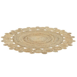 Beliani Round Jute Area Rug 120 Cm Beige Golgen - thumbnail 5