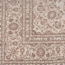 Loomed Traditional Floral Cotton Chenille Rug Cream Beige Machine Washable 60Cm X 240Cm - thumbnail 5