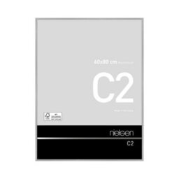 Nielsen C2 Brushed Silver Aluminium Picture Frame 60X80Cm - With Float Glass And Push/turn Clips