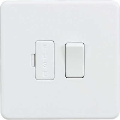 Screwless 13A Switched Fused Spur Unit - Matt White - image 1