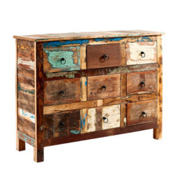 Wyld Haus Seattle Reclaimed Wood 9 Drawer Chest Coastal Rustic Wide - thumbnail 5