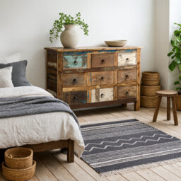 Wyld Haus Seattle Reclaimed Wood 9 Drawer Chest Coastal Rustic Wide - thumbnail 2