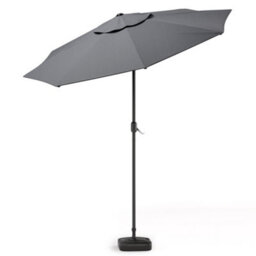 Living And Home 3M Large Rotating Garden Parasol Outdoor Beach Umbrella Patio Sun Shade Crank Tilt With Square Base, Dark Grey - thumbnail 3