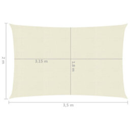 Berkfield Sunshade Sail 160 G/m2 Cream 2X3.5 M Hdpe - thumbnail 6