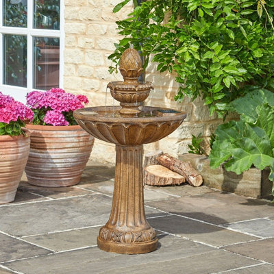 Solar Powered Queensbury Fountain - 3 Tier Stone Effect Outdoor Garden Cascading Water Feature - H85.5 X 47.5Cm Diameter - image 1