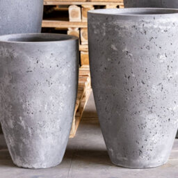 Jōbū Jobu Home - 100Cm Xxl Tall Concrete Vase Planter For Trees - 172L Vessara - Onyx Dusk (Charcoal Black Grey) - thumbnail 3