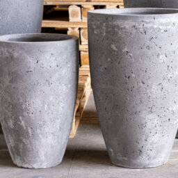 Jōbū Jobu Home - 100Cm Xxl Tall Concrete Vase Planter For Trees - 172L Vessara - Onyx Dusk (Charcoal Black Grey) - thumbnail 8
