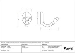 From The Anvil Burnished Brass Single Coat Hook - thumbnail 2