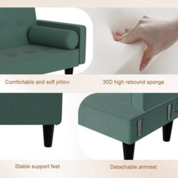 Fabric Sofa Bed 3 Seater Click Clack Living Room Recliner Couch Sofa Living Room - thumbnail 3