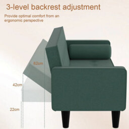 Fabric Sofa Bed 3 Seater Click Clack Living Room Recliner Couch Sofa Living Room - thumbnail 4