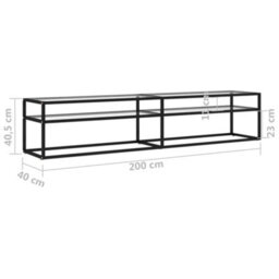 Berkfield Tv Cabinet Transparent 200X40X40.5 Cm Tempered Glass - thumbnail 6