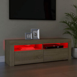 Berkfield Tv Cabinet With Led Lights Sonoma Oak 120X35X40 Cm - thumbnail 5