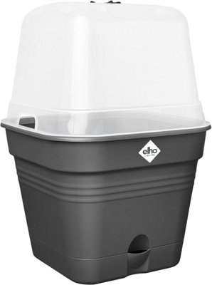 Elho Green Basics Square All  In 1 Recycled Plastic Growpot 35Cm Living Black - image 1