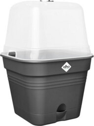 Elho Green Basics Square All  In 1 Recycled Plastic Growpot 35Cm Living Black - thumbnail 1