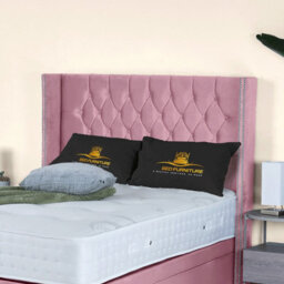 UKBEDFURNITURE Francesca Plush Pink End Opening Divan Ottoman Bed With 54 Inch Headboard & 10 Inch Orthopaedic Mattress - thumbnail 3