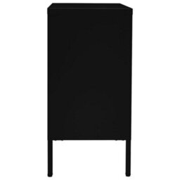 Berkfield Sideboard Black 75X35X70 Cm Steel And Tempered Glass - thumbnail 4