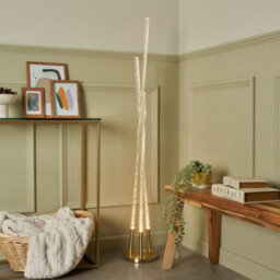 Litecraft Paige Satin Brass 3 Arm Led Bubble Floor Lamp