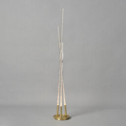Litecraft Paige Satin Brass 3 Arm Led Bubble Floor Lamp - thumbnail 3