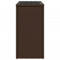 Berkfield Garden Side Table With Glass Top Brown 58X27.5X55 Cm Poly Rattan - thumbnail 6