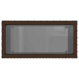 Berkfield Garden Side Table With Glass Top Brown 58X27.5X55 Cm Poly Rattan - thumbnail 8