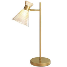 Homcom Table Lamp With Adjustable Head, Modern Bedside Lamp, Gold Tone - thumbnail 2