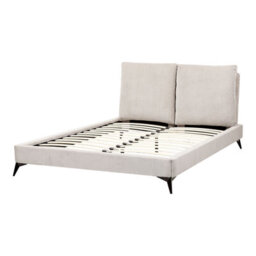 Beliani Bed Corduroy Melle 140 X 200 Cm (Eu Double) Light Beige - thumbnail 6