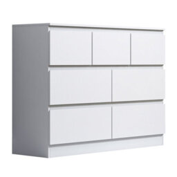 Fwstyle Stora White 7 Drawer Merchant Chest (H) 86Cm (W) 106Cm (D) 40Cm Extra Deep Drawers - thumbnail 8