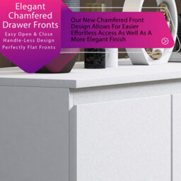 Fwstyle Stora White 7 Drawer Merchant Chest (H) 86Cm (W) 106Cm (D) 40Cm Extra Deep Drawers - thumbnail 4