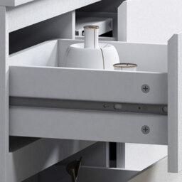 Fwstyle Stora White 7 Drawer Merchant Chest (H) 86Cm (W) 106Cm (D) 40Cm Extra Deep Drawers - thumbnail 6