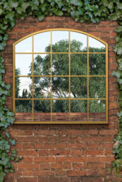 Mirroroutlet The Arcus Gold Framed Arched Window Garden Mirror 100 X 100Cm - thumbnail 5