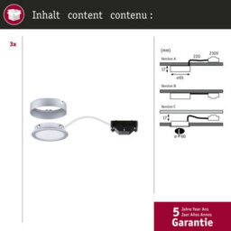 Paulmann 93092 Led Furniture Luminaire Set Pukk Round Incl. 3X3.5W Cabinet Light Chrome Matt Plastic 2700K - thumbnail 4