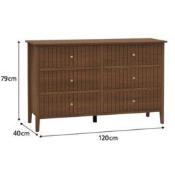 Melody Maison Large 6 Drawer Chest Of Drawers - Hales Dark Wood Range - thumbnail 7