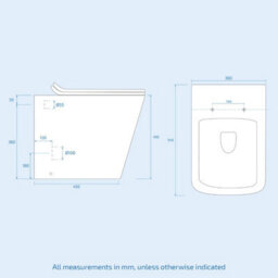 Nes Home Matte Grey 500mm Freestanding Vanity Wc Unit & Square Toilet - thumbnail 5