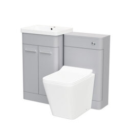 Nes Home Matte Grey 500mm Freestanding Vanity Wc Unit & Square Toilet - thumbnail 4