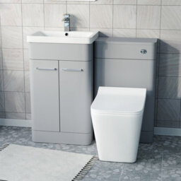 Nes Home Matte Grey 500mm Freestanding Vanity Wc Unit & Square Toilet - thumbnail 2