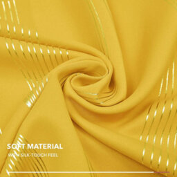 Deconovo Blackout Curtains Eyelet Silver Wave Line Foil Printed Thermal Curtains For Bedroom 52X54 Inch Mellow Yellow 2 Panels - thumbnail 4