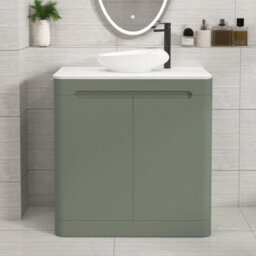 Royal Bathrooms Venice 800mm Sage Green Freestanding Bathroom Countertop Vanity Unit 2 Door With Nova Basin - thumbnail 1