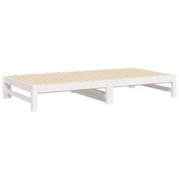 Berkfield Pull-Out Day Bed White 2X(100X200) Cm Solid Wood Pine - thumbnail 8