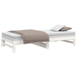 Berkfield Pull-Out Day Bed White 2X(100X200) Cm Solid Wood Pine - thumbnail 6