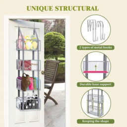 Matte Red Over Door Storage Organiser 38X15.2X135Cm - thumbnail 3