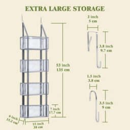 Matte Red Over Door Storage Organiser 38X15.2X135Cm - thumbnail 2