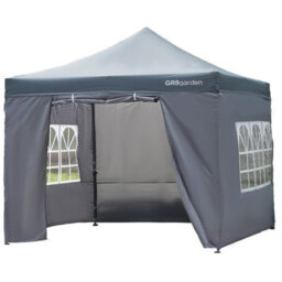 Gr8 Garden Commercial Grade Grey Pop Up Gazebo Waterproof Heavy Duty Market Stall Tent 3X3M - thumbnail 1