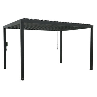 Backyard Discovery Sarasota Louvered Steel Outdoor Patio Pergola With Powerport 4.3M X 3M (14Ft X 10Ft) - image 1