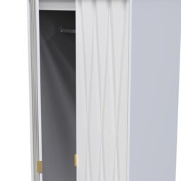 Pesaro Ready Assembled Modern Matt White 2 Drawer Tall Double Wardrobe (H)1970mm (W)740mm (D)530mm - thumbnail 7