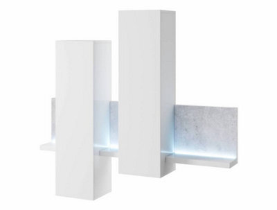Arte Bota 04 Wall Hung Cabinet W1520mm H1420mm D350mm - Oak Grandson & White Matt, Led Lighting - image 1