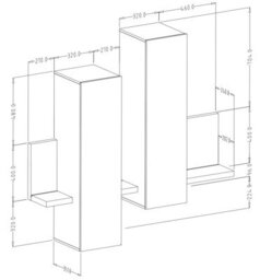 Arte Bota 04 Wall Hung Cabinet W1520mm H1420mm D350mm - Oak Grandson & White Matt, Led Lighting - thumbnail 3